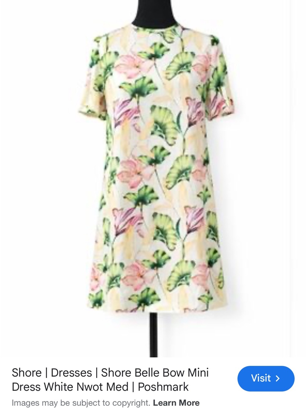 Shore Belle Floral Bow Mini Dress in Pink & Green